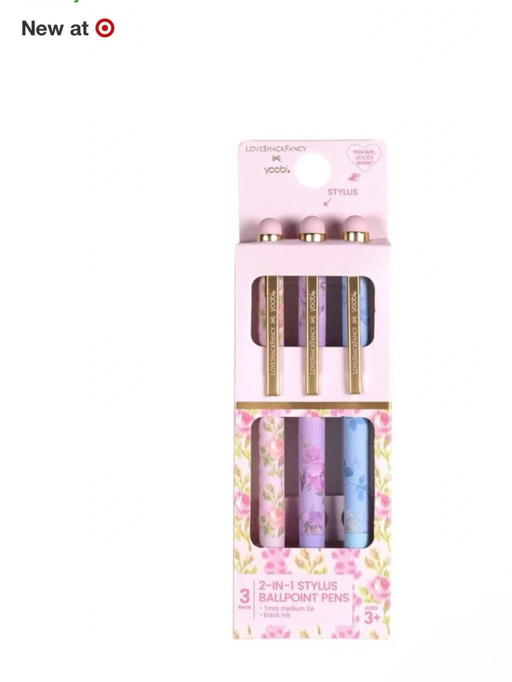 Loveshackfancy x Target 3-Pack Floral 2-in-1 Stylus Ballpoint Pens